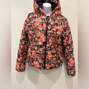 Puffer Floral Jacket with the Hood